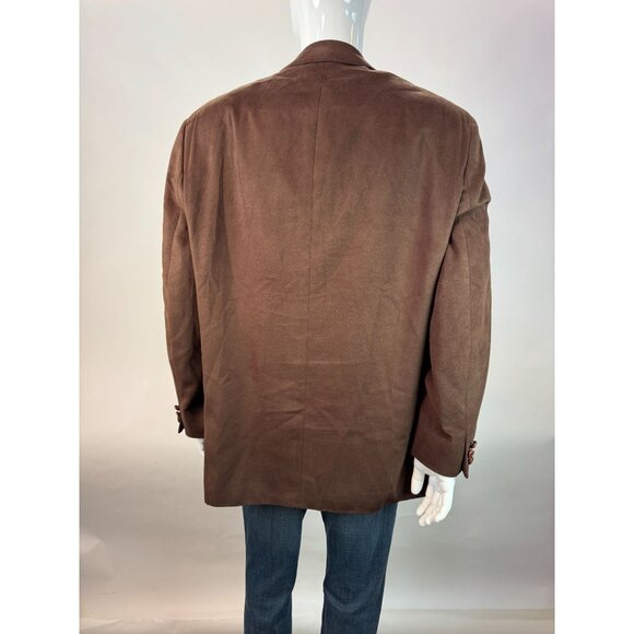 Ralph Lauren Brown Blazer 48R Mens Single Breasted Microfiber Made In Canada - Picture 3 of 13